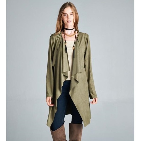 Glam Girl Fabric Jackets & Blazers - LAST ONE!!!  NWT VEGAN SUEDE Waterfall Trench Coat